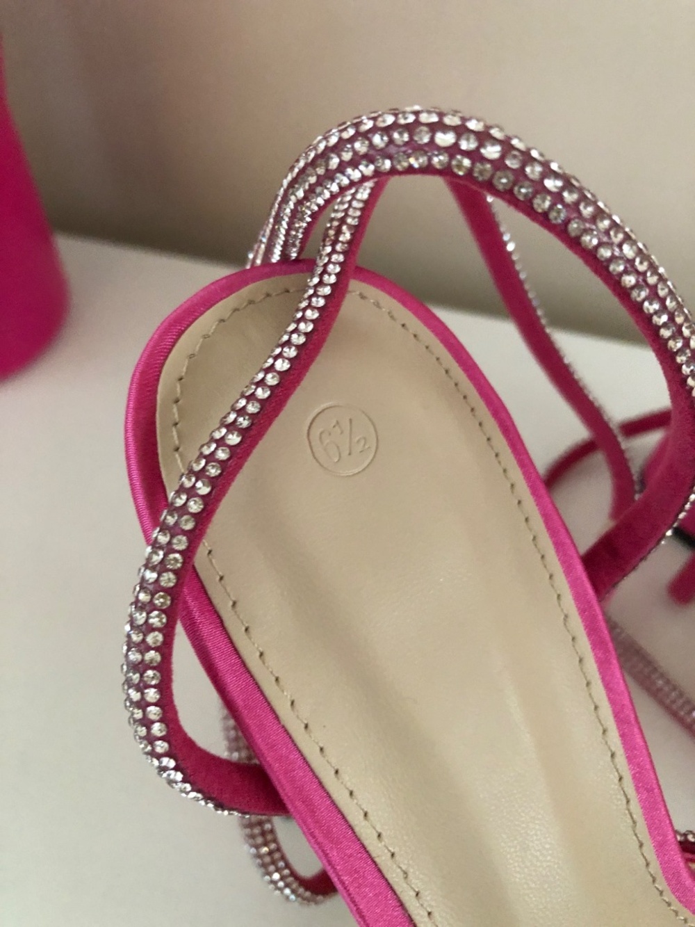 NEW Juliet Holy Pink Satin Crystal Double Bow Chunky Platform Pump Heels - Picture 9 of 14